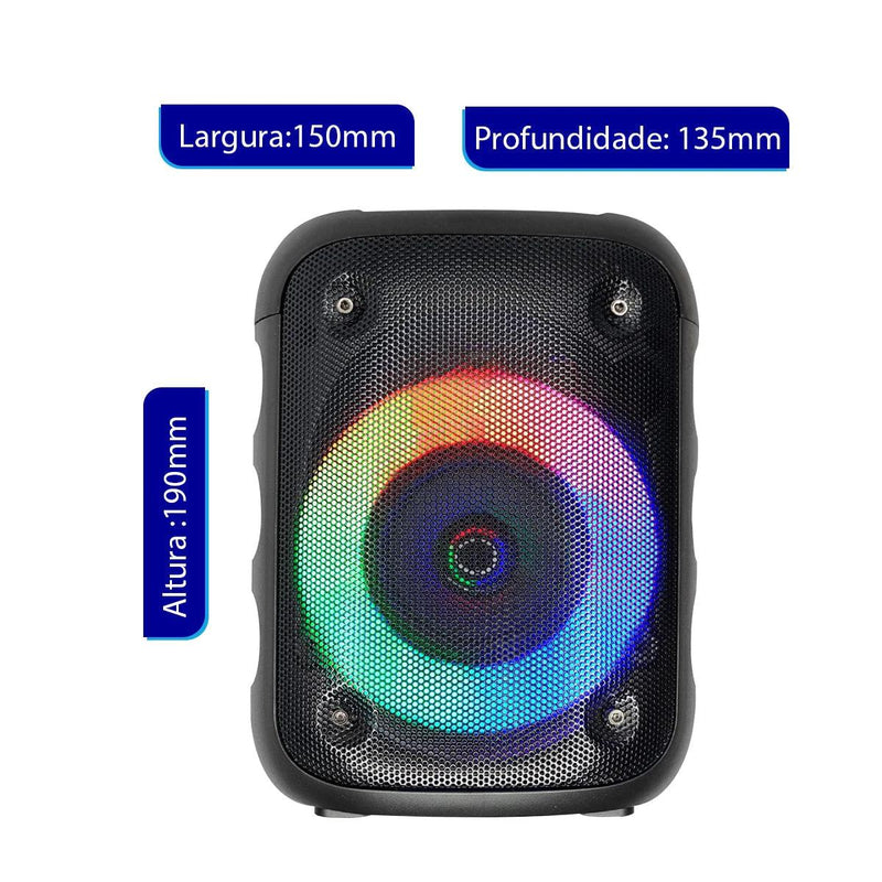 Caixa de som - Bluetooth LED RGB alto-falante portátil, TWS, 10W, XDG-97