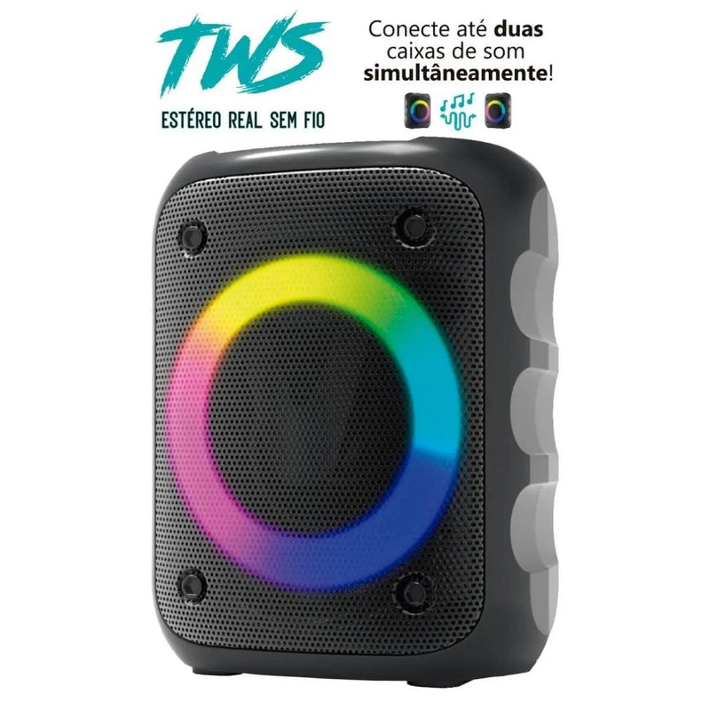 Caixa de som - Bluetooth LED RGB alto-falante portátil, TWS, 10W, XDG-97