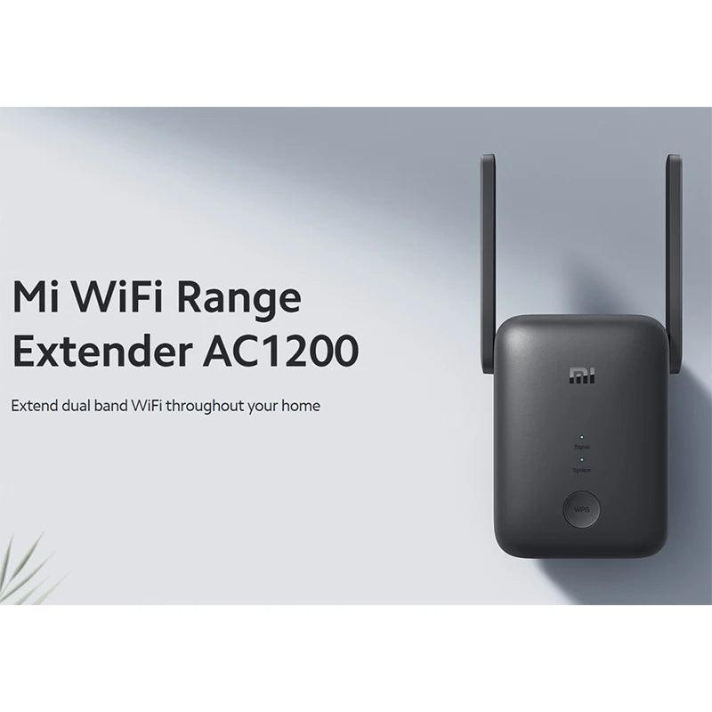 Xiaomi-Mi WiFi range extender, roteador de sinal, AC1200, 2.4GHz e 5GHz Band, 1200Mbps