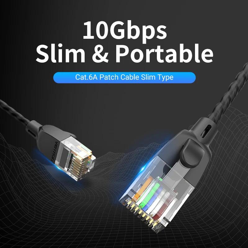 Vention Cat6A Cabo Ethernet, 10Gbps Lan Cable, UTP - Slim Ethernet Patch Cable