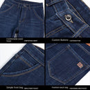 Inverno Masculino Quente - Calça masculina jeans de lã elástica quente