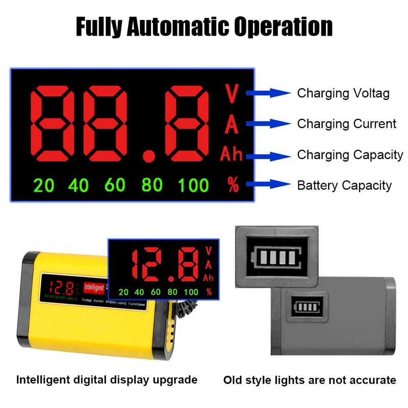 Carregador de bateria totalmente automático - Display digital LCD