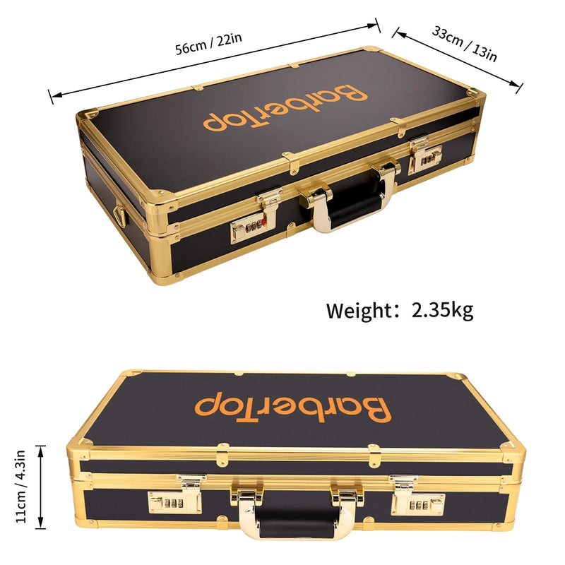 Barbertop Professional Gold Aluminum Suitcase Barber Tool Salon Hairdressing Accessories Atorage Case Carrying Travel Box