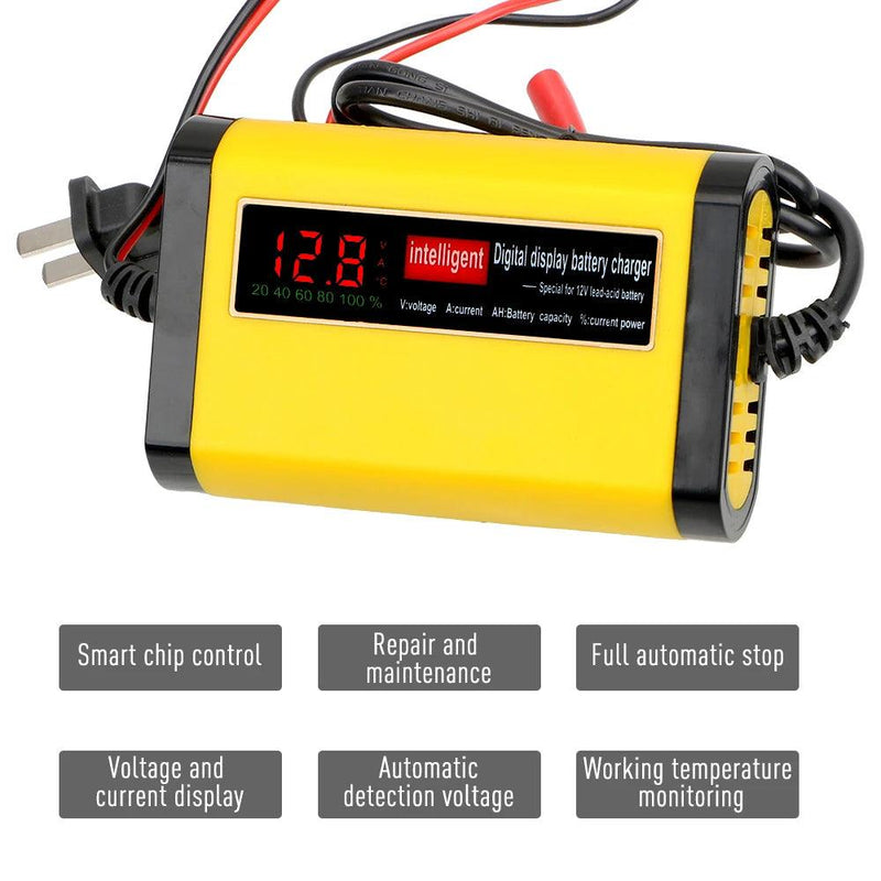 Carregador de bateria totalmente automático - Display digital LCD