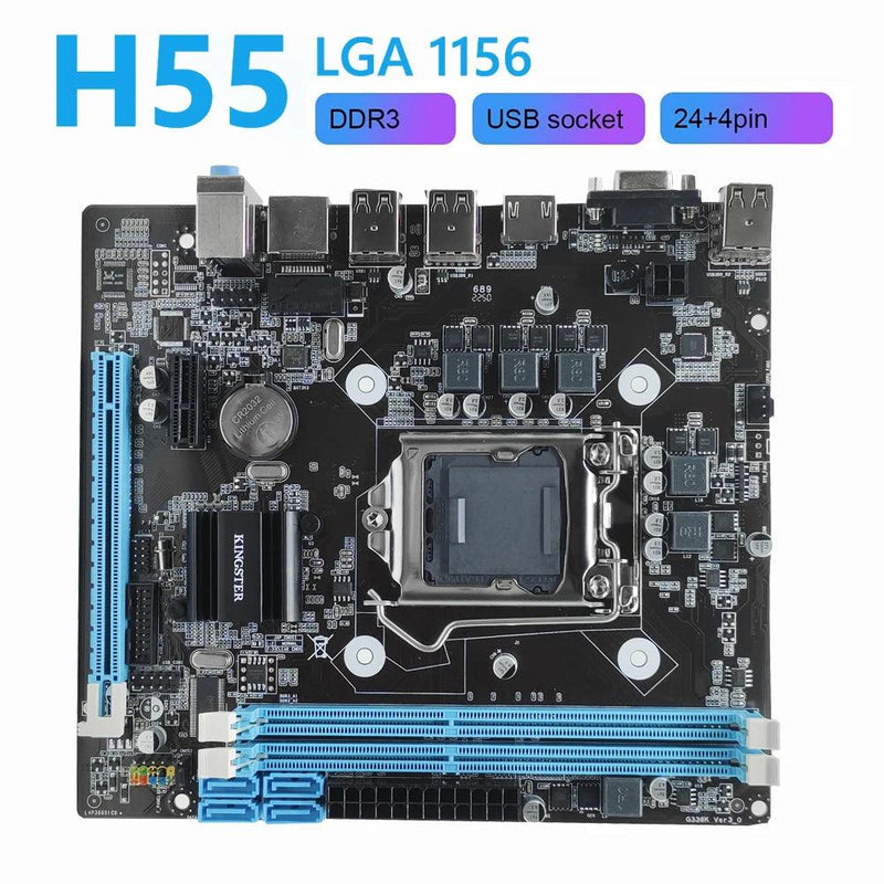 Placa-mãe H55 para computador PC, Memória DDR3 LGA 1156 para Intel