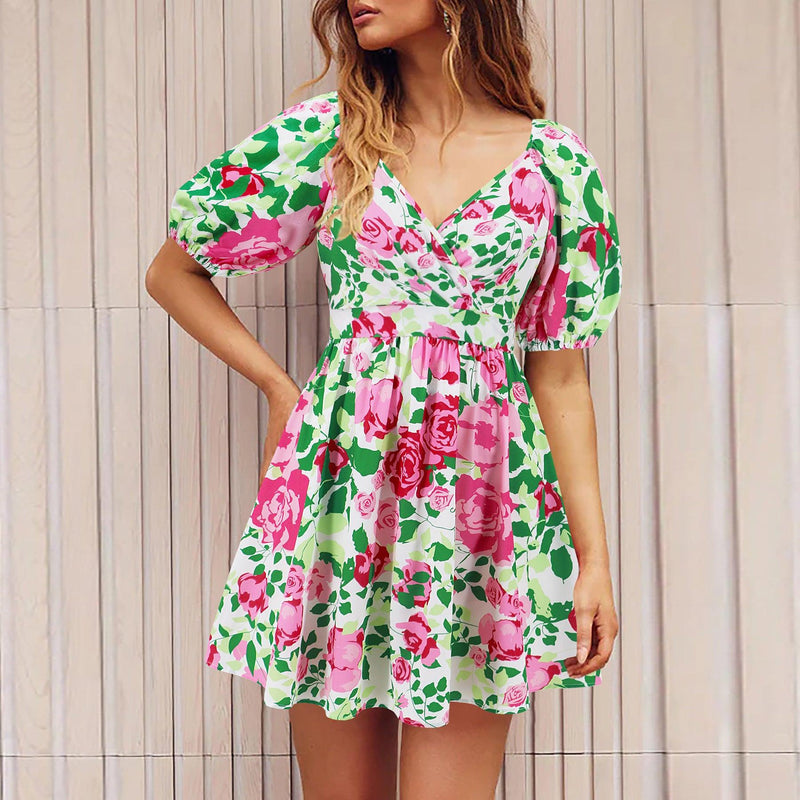 Vestido Curto - Flores Estampadas